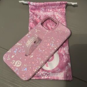 EUC Loopy Original iPhone 13/14 Pink Opal Shell Iridescent Righty Case